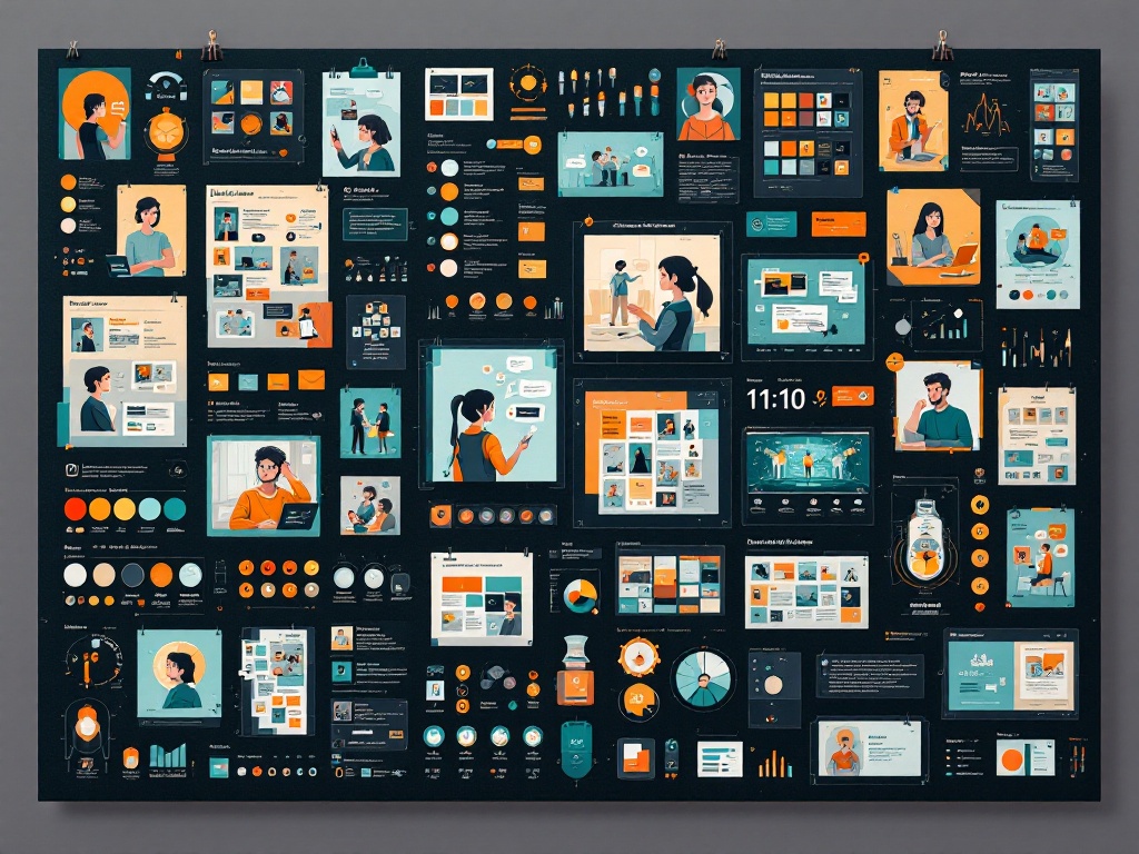 A creative AI memory board that keeps recurring characters, color swatches, layouts, product studies, and storyboard frames connected inside one visual system